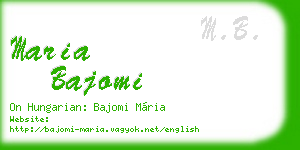 maria bajomi business card