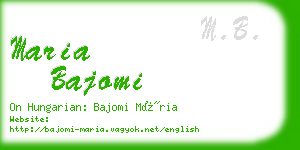 maria bajomi business card